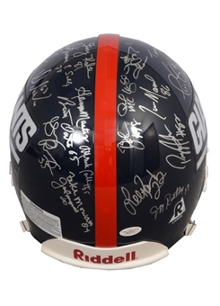 1986 Super Bowl XXI Champion NY Giants team signed Full Size Authentic Helmet – 35 + Sigs